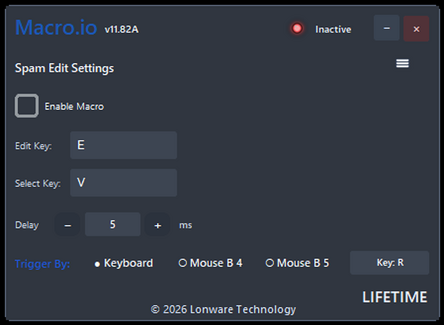 Macro.io edit controls