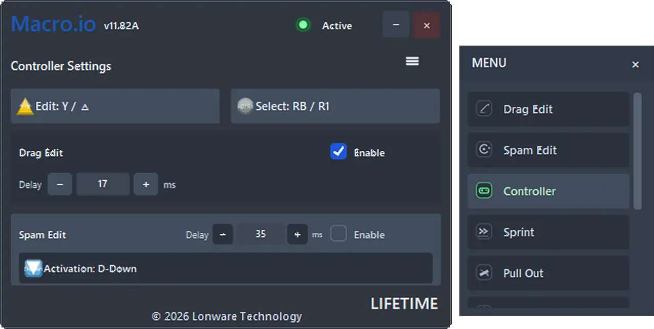 Macro.io controller interface